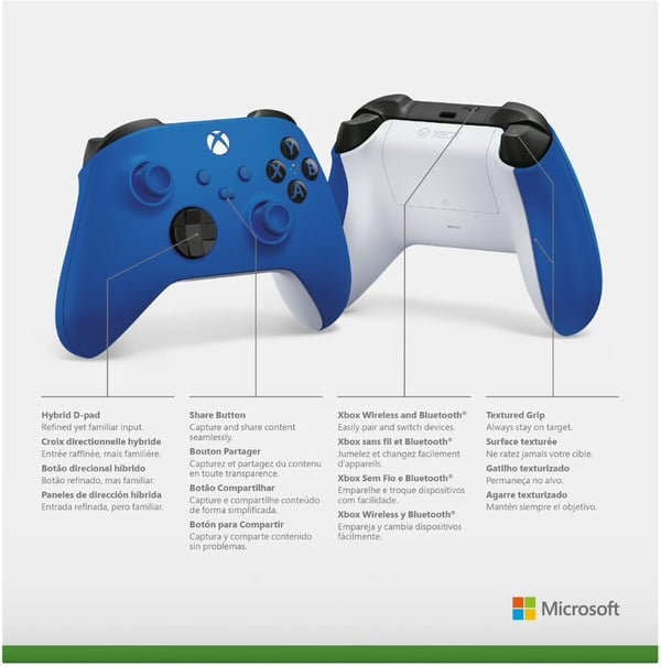 Microsoft Xbox trådlös kontroller, blå, Xbox / PC