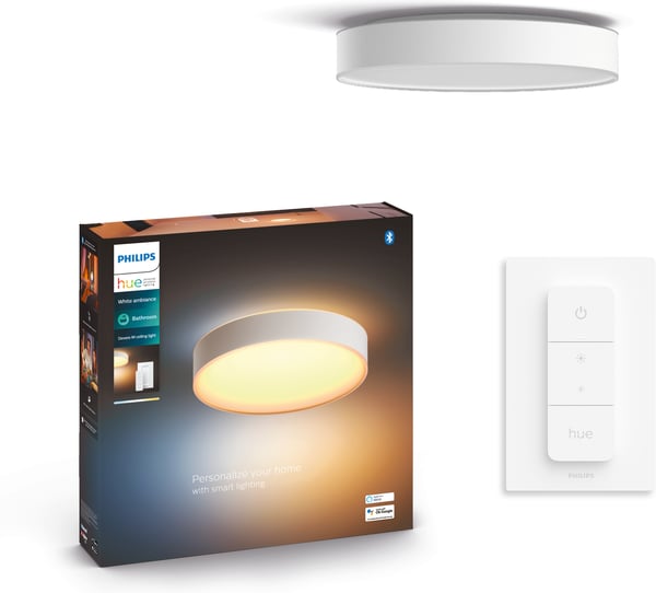 Philips Hue Devere hvid ambiance - smart loftlampe, M-størrelse, IP44, hvid