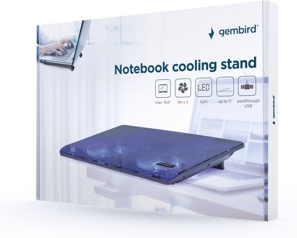 Gembird NBS-2F15-05 Cooling Stand - bärbar kylstöd, justerbar höjd, två fläktar