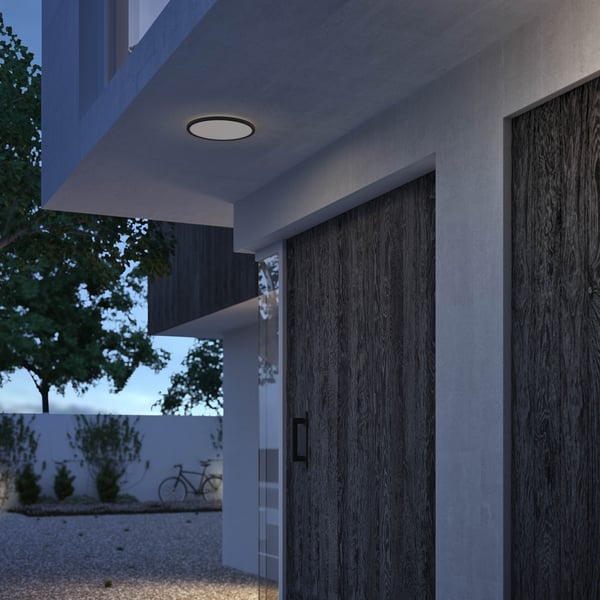 Philips SuperSlim -takplafond för utomhusbruk, SceneSwitch, svart, IP54, 4000K