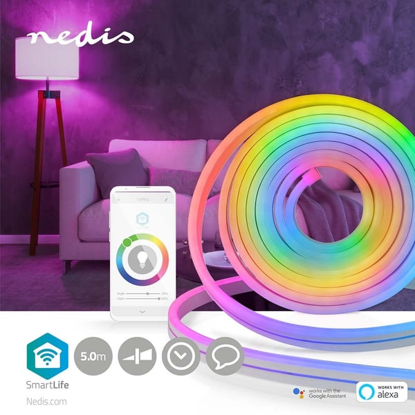 Nedis SmartLife Outdoor - LED-lysremse, multifarvet, Wi-Fi, 5 m
