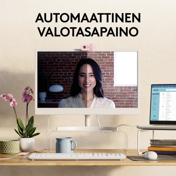 Logitech Brio 100 -webcam, rosa