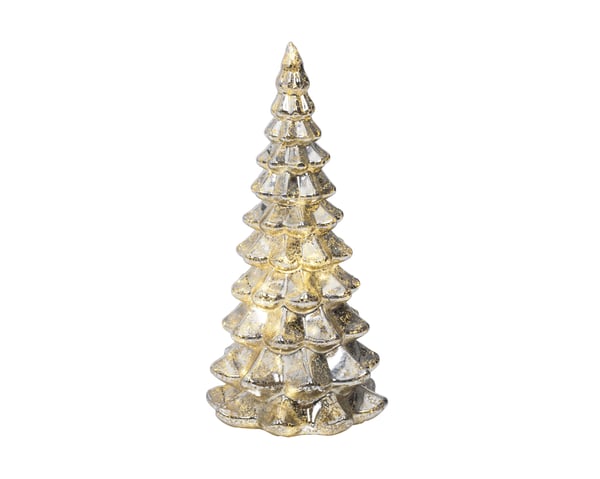 Lumineo glasgran, bordsdekoration, 21 cm, silver