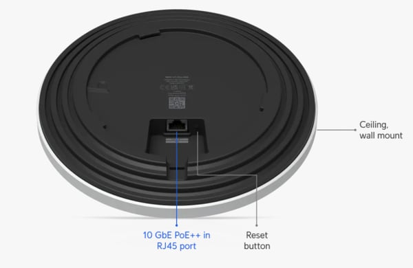 Ubiquiti U7-Pro-XGS takmonterad WiFi 7 accesspunkt, vit
