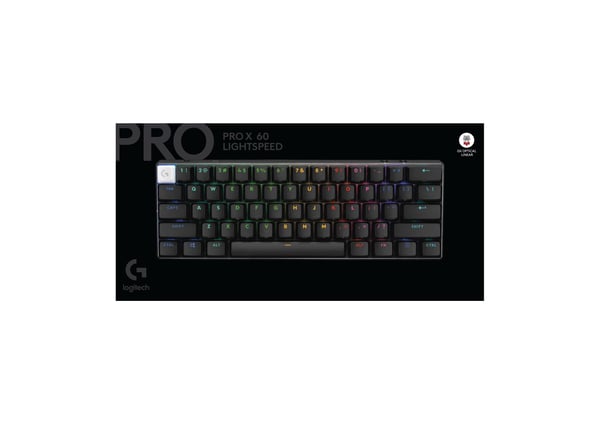 Logitech G PRO X 60 LIGHTSPEED -spel tangentbord, svart, linjära brytare