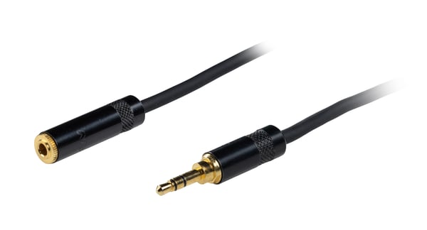 Fuj:tech 3,5 mm TRS hane – 3,5 mm TRS hona förlängningskabel, 3 m, svart