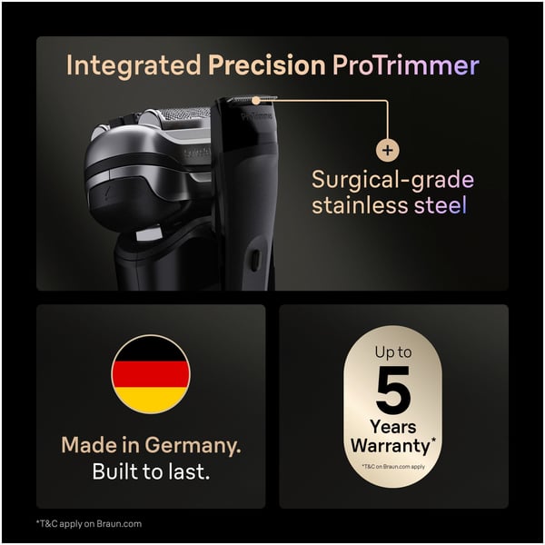 Braun Series 9 PRO+ 9660CC Wet&Dry -Pro SensoAdapt rakapparat med SmartCare-station, Svart
