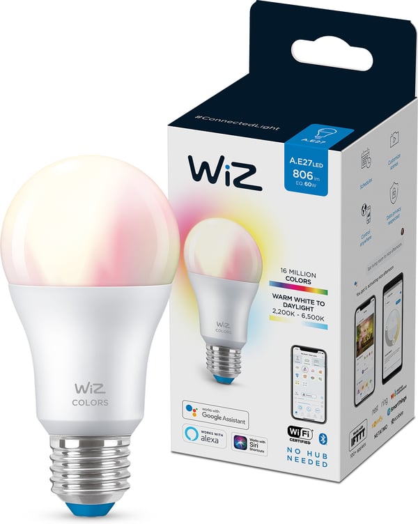WiZ Smart LED-lampe, 806 lm, E27, RGBW