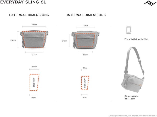 Peak Design Everyday Sling 6L v2 skuldertaske, sandbrun