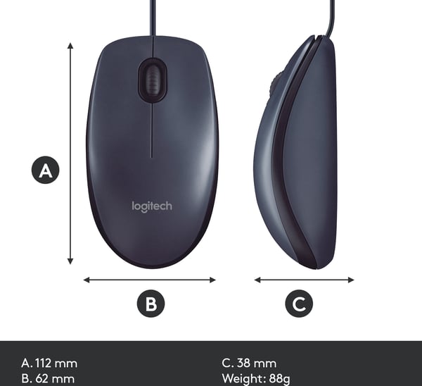 Logitech B100 -mus til erhvervsbrug, sort