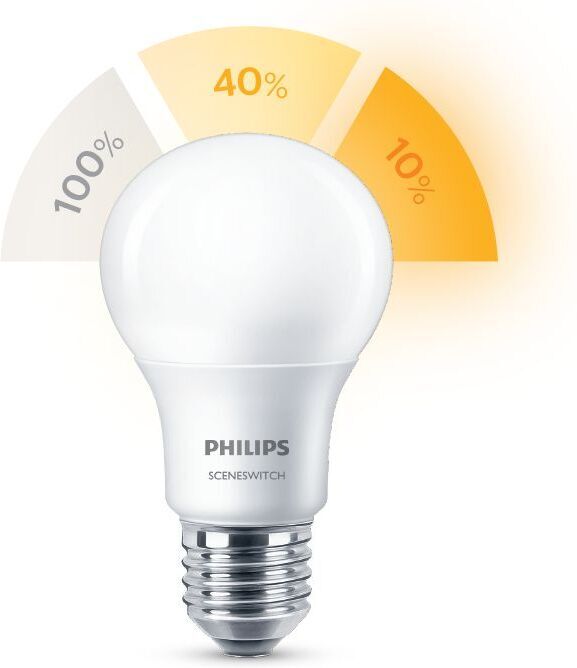 Philips SceneSwitch 806 lm LED-smartlampe med indbygget dæmperfunktion, E27-socket