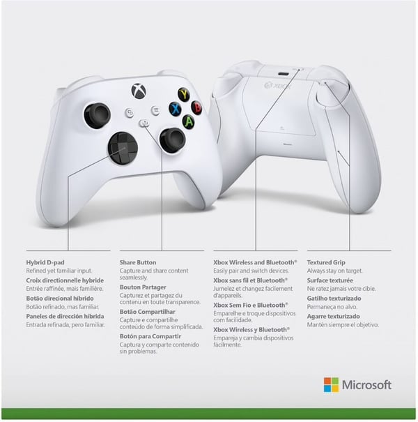 Microsoft Xbox trådlös kontroll, vit, Xbox / PC