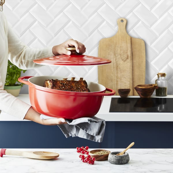 Tefal Air-gryta, 5,7 L, röd