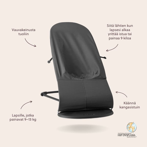 BabyBjörn Bouncer Balance Soft Woven -stol, jersey mørkegrå