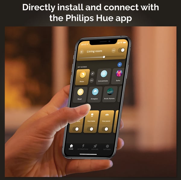 Philips Hue Runner vit ambiance -smart spotlights, 2-delad, svart, BT, 2 x 4,2 W