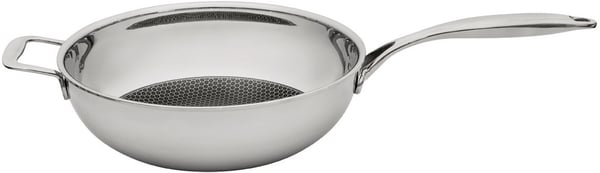 Heirol Pro Steelsafe -wok pande, rustfrit stål + non-stick belægning, 28 cm