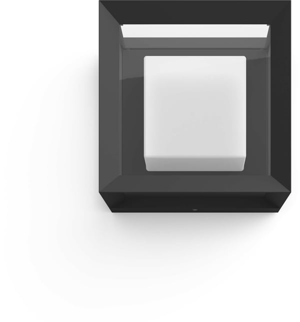 Philips Hue Econic Outdoor-smartvägg-/taklampa, svart, platt, fyrkantig, 26 cm, 1150 lm