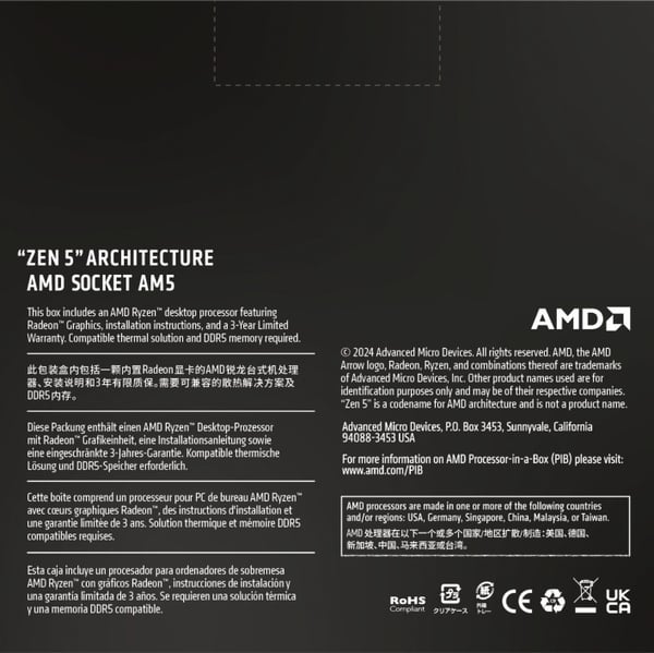 AMD Ryzen 9 9900X -processor för AM5-sockel