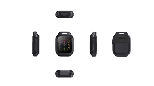 ZTE K2/K2 Pro klocktelefonens halsrem och skyddsfodral, svart