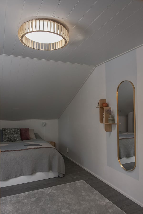 Trio Reality Monte -LED-taklampa, 60 cm, 4400 lm, träfärg