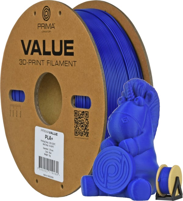 PrimaValue PLA+ filament för 3D-skrivare, 1.75 mm, blå