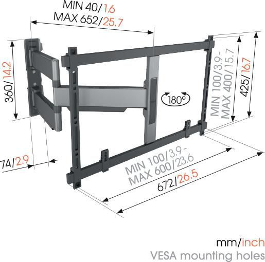 Vogel's TVM 5645 Full Motion+ TV-väggfäste, svart