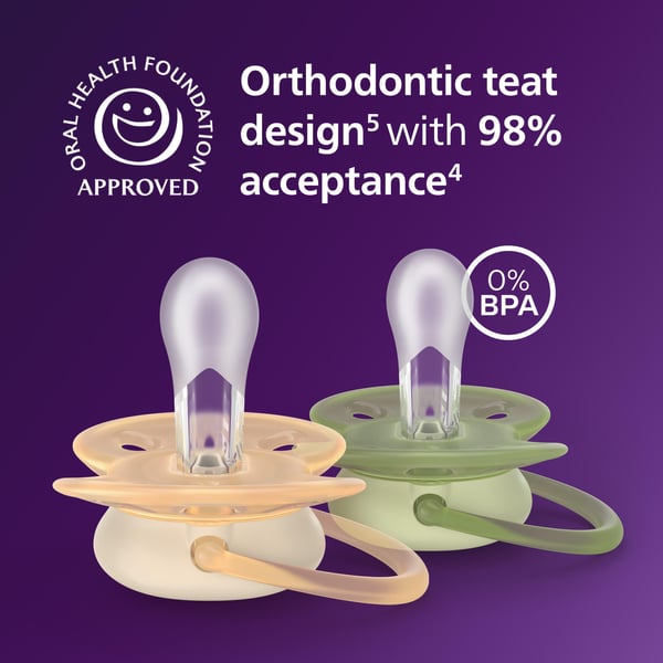 Philips Avent Ultra Soft napp, 0–6 mån, 4 st, flerfärgad