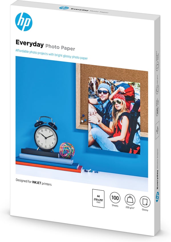 HP Everyday Glossy fotopapper, A4, 100 ark