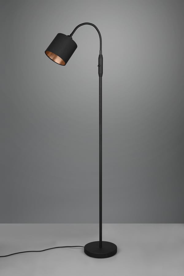 Trio Tommy - gulvlampe, 1-delt, E14, mat sort/guld