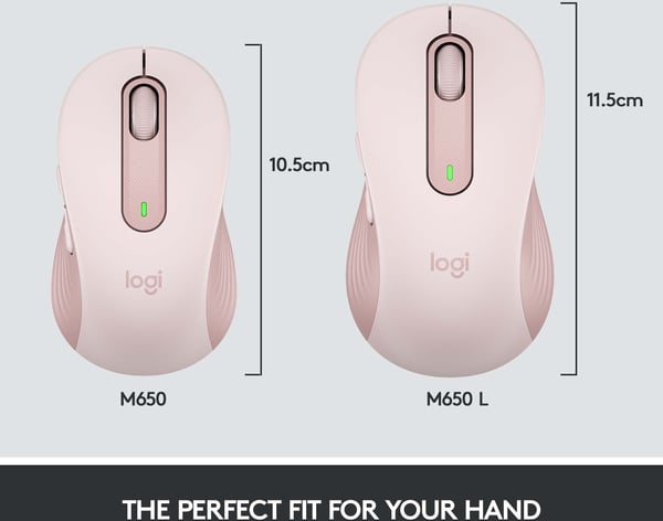 Logitech Signature M650 L - trådløs mus, rosa