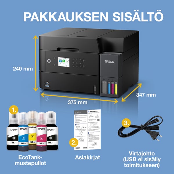 EcoTank ET-3950 multifunktionsskrivare med arkmatning