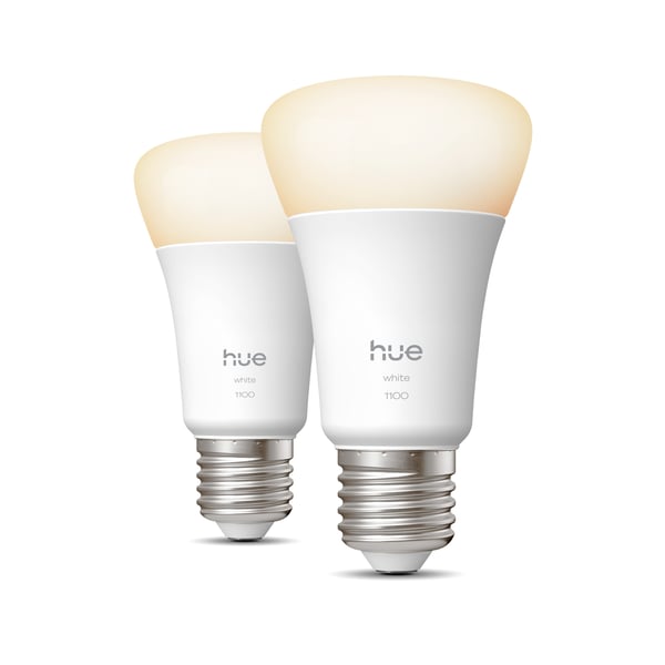 Philips Hue LED-smartlampa, White, E27, 1100 lm, 2-pack