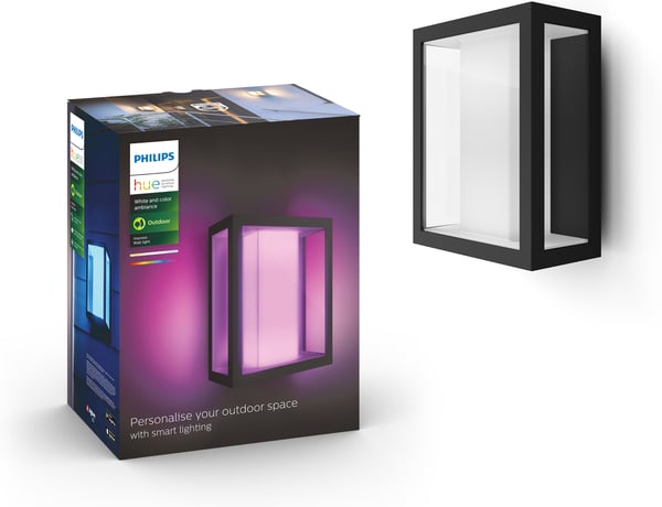 Philips Hue Impress Outdoor-smartväggfäste, stor 24 cm, antracit, 1200 lm