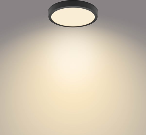 Philips Magneos DL252 -takplafond, rund, svart, 1900 lm, 2700K