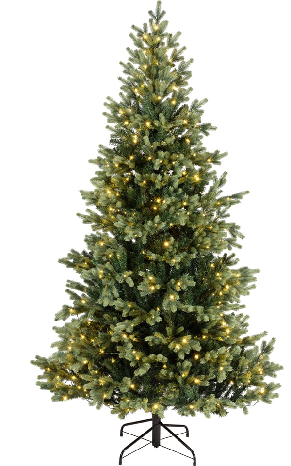 Enne Emerald Spruce äkta julgran med LED-lampor, 210 cm, grön