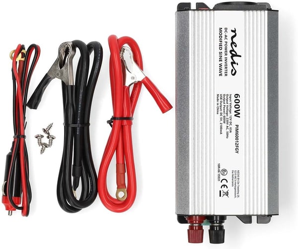 Nedis PIM60012FGY inverter, 12 V, 600 W, modifierad sinusvåg