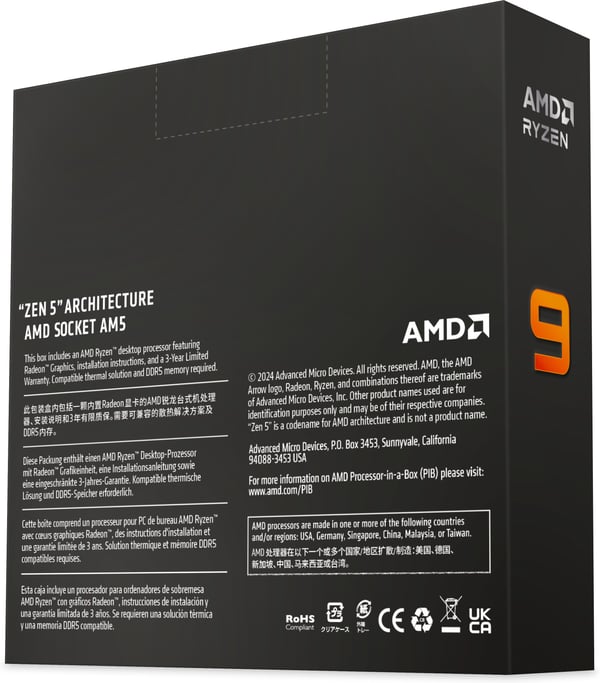 AMD Ryzen 9 9900X -processor för AM5-sockel
