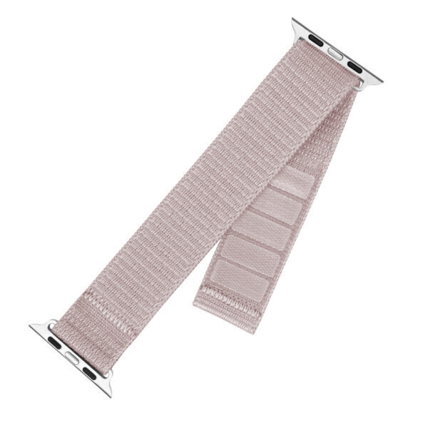 Fast nylonrem för smartklocka, Apple Watch 42 / 44 / 45 / 46 / 49 mm, rosé guld