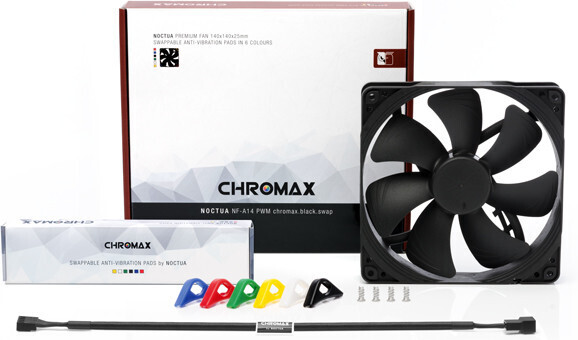 Noctua NF-A14 PWM chromax.blac.swap -kabinetventilator, 140 mm