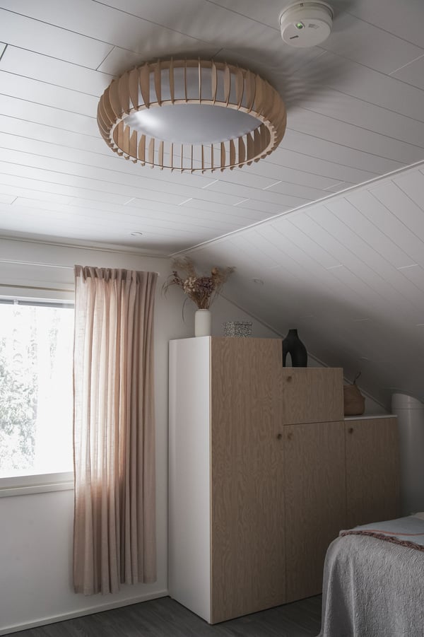 Trio Reality Monte -LED-taklampa, 60 cm, 4400 lm, träfärg
