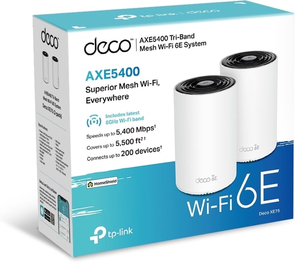 TP-LINK Deco XE75 Tri-Band WiFi 6E -Mesh-system, 2-pack