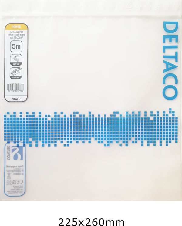 DELTACO CEE 7/7 - GST18 hona, jordad, 5m, svart