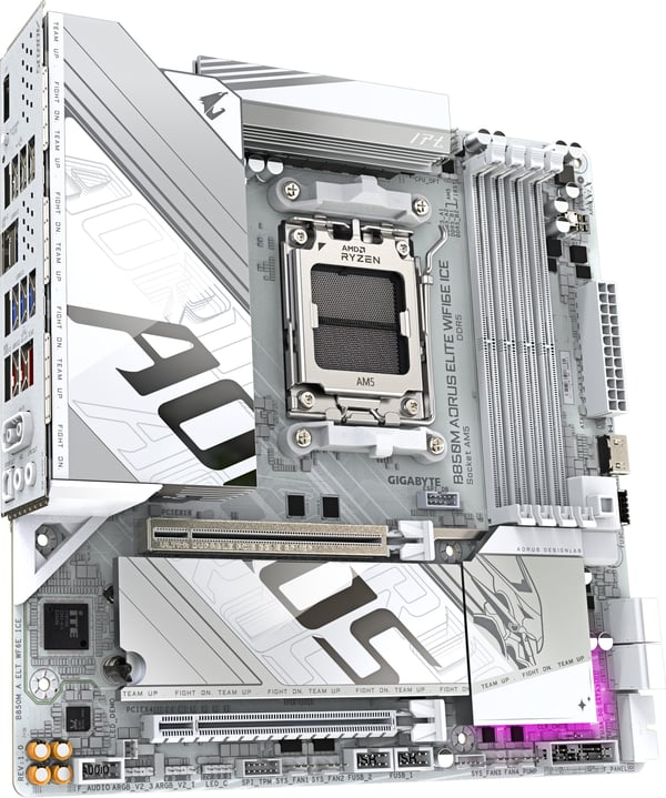 Gigabyte B850M Aorus Elite WiFi6e Ice Micro-ATX-moderkort, AM5