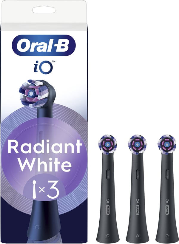 Oral-B iO Radiant White Black -utbytesborstar 3 st, svart