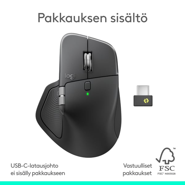 Logitech MX Master 4 mus, svart