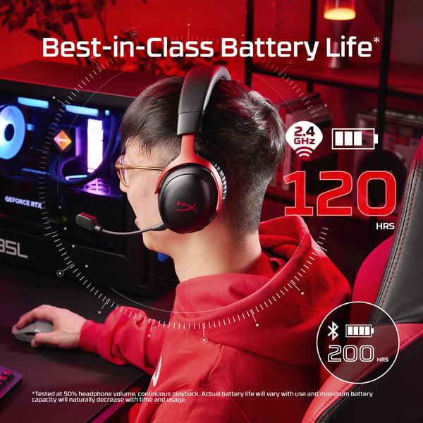 HyperX Cloud III S trådlösa spelhörlurar, svart