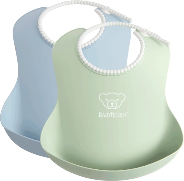 BabyBjörn Baby Bib - madlappen, 2 stk, Powder Green / Powder Blue