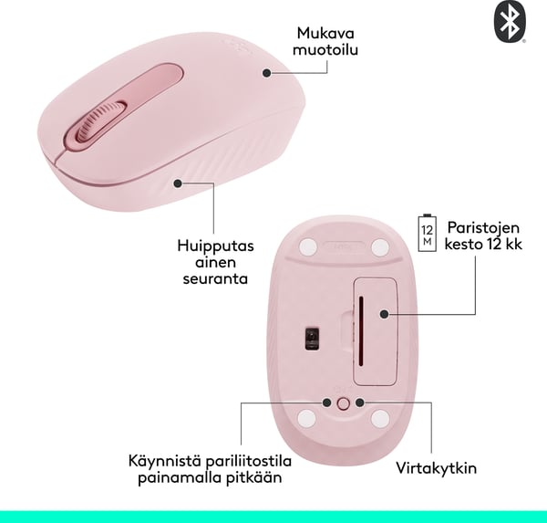 Logitech M196 Bluetooth -mus, rosa