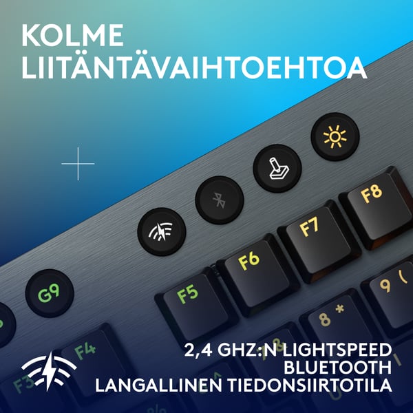 Logitech G915 X LIGHTSPEED -lågprofils gamingtangentbord, Tactile-knappar, svart