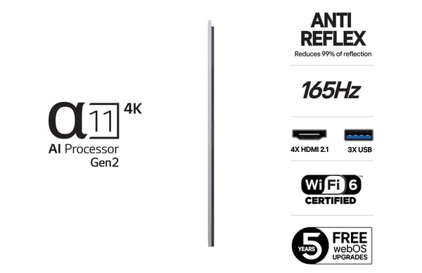 LG 65'' OLED evo G5 – 4K TV med väggfäste